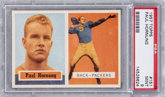 1957 Topps #151 Paul Hornung Rookie Card – PSA MINT 9